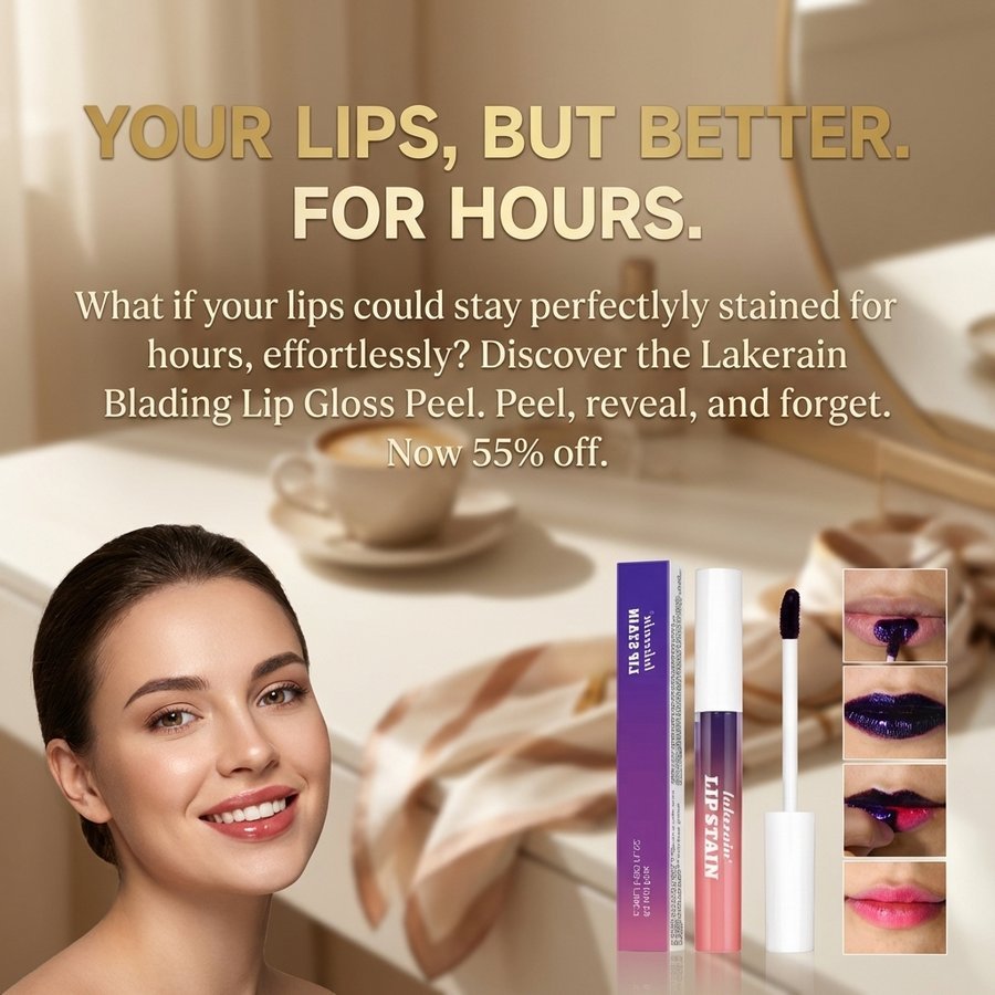 AI-generated lip-stain ad, variation 2