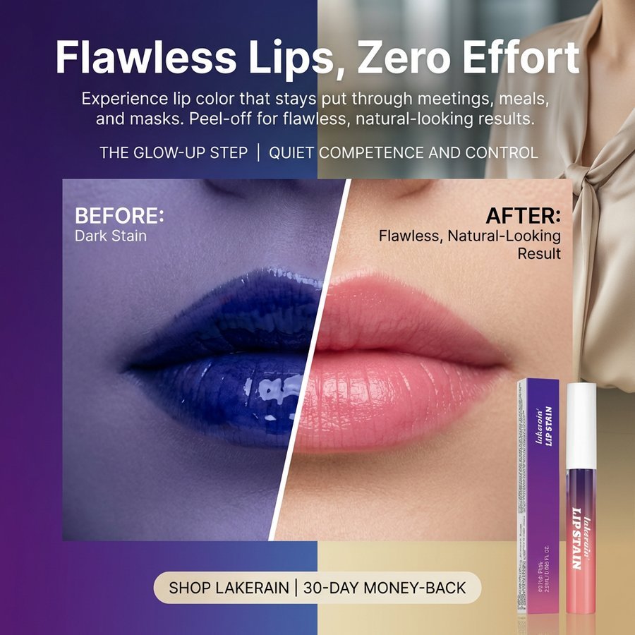 AI-generated lip-stain ad, variation 3