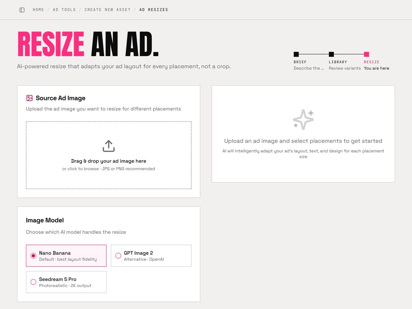 Ad resizing in the Marketing OS: one ad adapted to every placement
